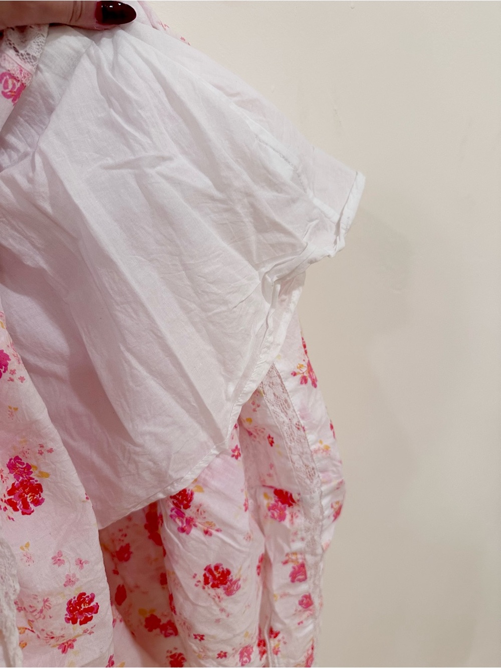 Loveshack Fancy for Target CosetteWhite Floral Tiered Puff Sleeve Midi Dress SzM - Picture 6 of 9